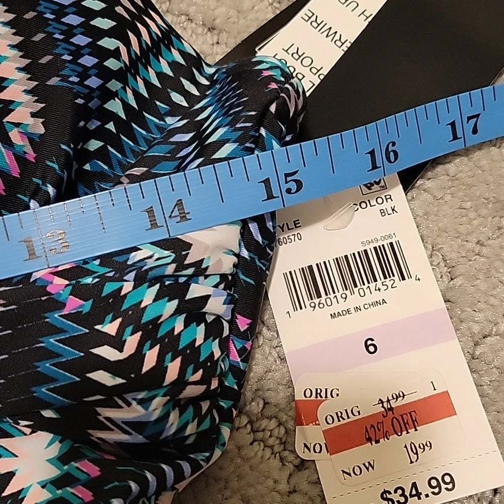 Island Escape Gemini Underwire Tankini Top NWT